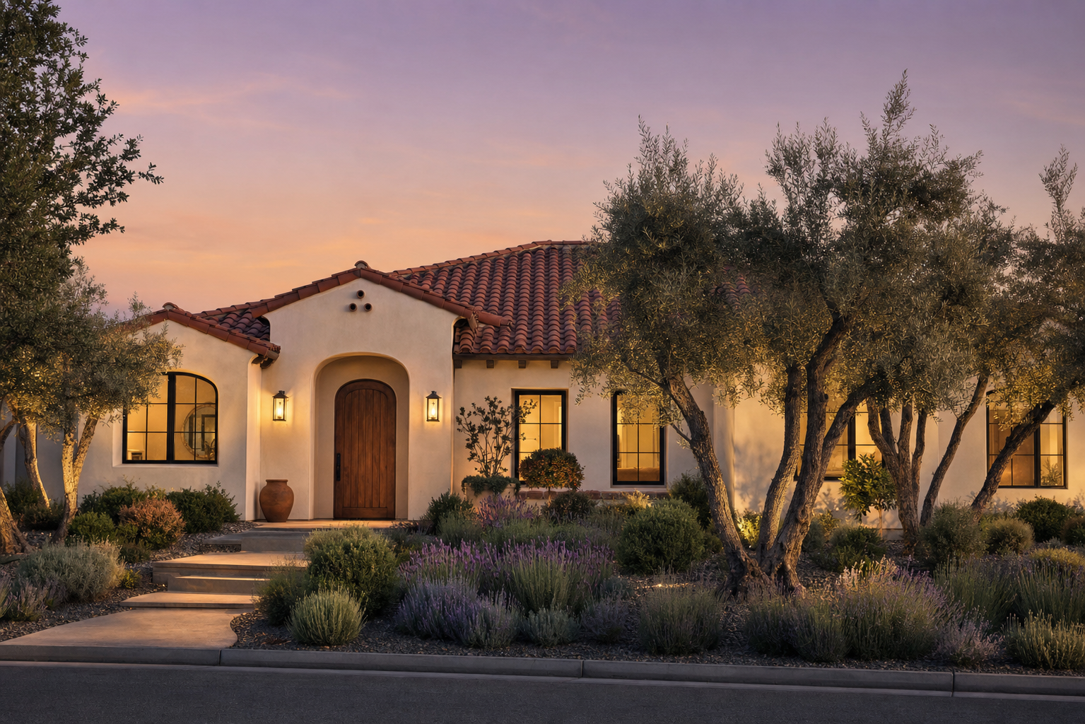 Established Bakersfield neighborhood with mature trees and Spanish-Mediterranean homes